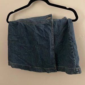 Wrap mini denim skirt